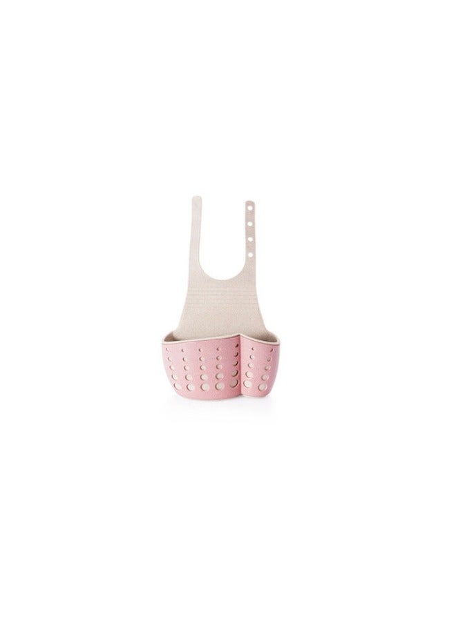 Kitchen Sink Basket Wall-mounted Storage Rack Bathroom Wheat Orange Rod Storage Drain Rack - Image 3