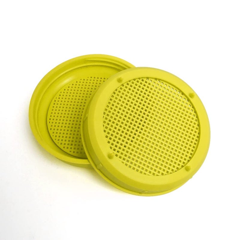 Picowe Plastic Sprouting Lids, Sprouting Jar Strainer Lid, for 86mm Wide Mouth Mason Jars, Canning Jars, Suit for Grow Bean Sprouts, Alfalfa, Salad Sprouts(8 Pack,Yellow) - Image 3