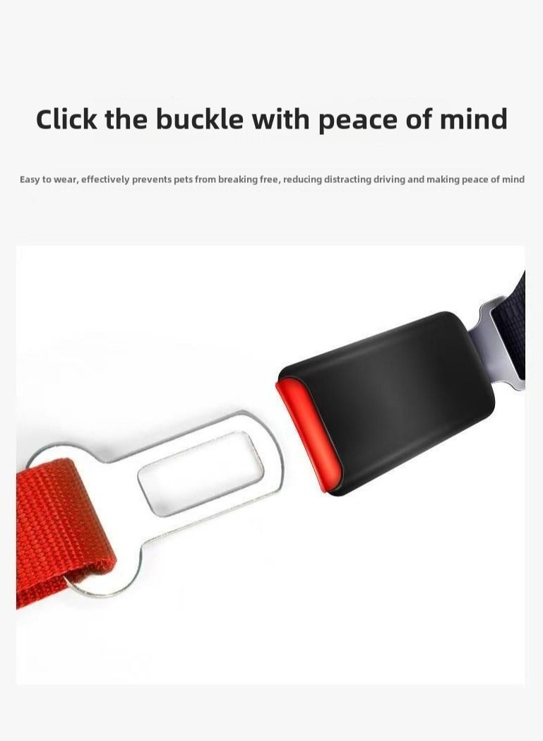 حزام أمان السيارة حيوان أليف مرن عاكس قابل للطي كلب رصاص حبل جر سيارة سلسلة حبر نايلون مادة حزام جر أحمر عاكس أحادي الجانب - Image 5