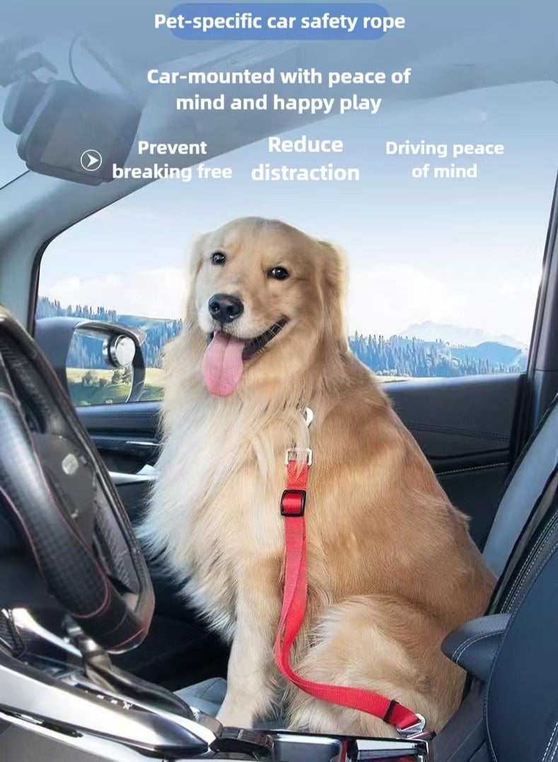 حزام أمان السيارة حيوان أليف مرن عاكس قابل للطي كلب رصاص حبل جر سيارة سلسلة حبر نايلون مادة حزام جر أحمر عاكس أحادي الجانب - Image 3