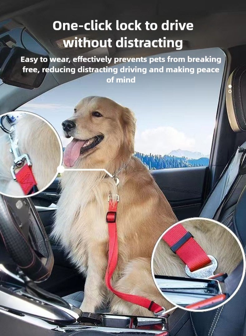 حزام أمان السيارة حيوان أليف مرن عاكس قابل للطي كلب رصاص حبل جر سيارة سلسلة حبر نايلون مادة حزام جر أحمر عاكس أحادي الجانب - Image 2