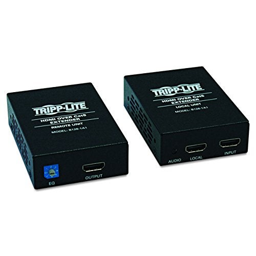 Tripp Lite HDMI Over Cat5 / Cat6 Ethernet Cable Extender for Audio/Video, Video Receiver and Transmitter, Extend up to 150 Feet / 45 Meters, 1920x1200 1080p at 60Hz, 1-Year Warranty (B126-1A1) - Image 1