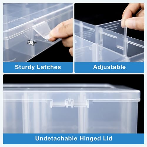 Benbilry Organizer Box with Adjustable Dividers, 15 Compartment Clear Storage Container for Bead Organizer, Fishing Tackles, Felt Board and Jewelry Storage (15 Grids) - Image 4