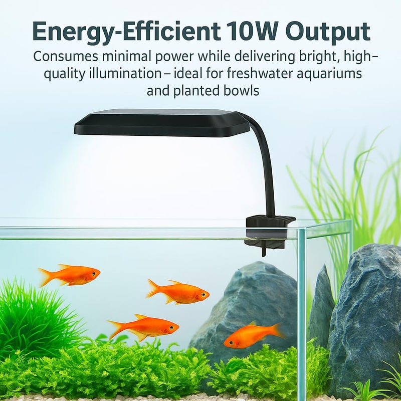 VAYINATO Nemo E-500 | 10W Multi-Mode WRGB Aquarium LED Light | Clip-On Lamp for Upto 2 Feet Tank | Ultra-Thin-Sleek Design | 3 Lighting Modes | Energy-Efficient & Splash-Proof - Image 5