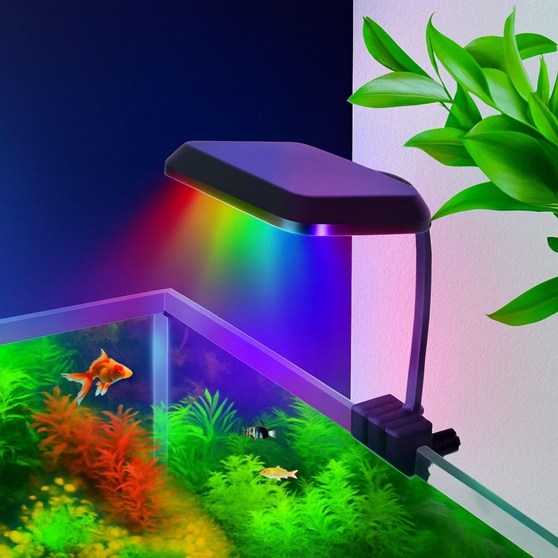 VAYINATO Nemo E-500 | 10W Multi-Mode WRGB Aquarium LED Light | Clip-On Lamp for Upto 2 Feet Tank | Ultra-Thin-Sleek Design | 3 Lighting Modes | Energy-Efficient & Splash-Proof - Image 1