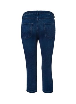 Tchibo Women Plain Belted Loops 3/4 jeggings, Dark Blue  - Image 3