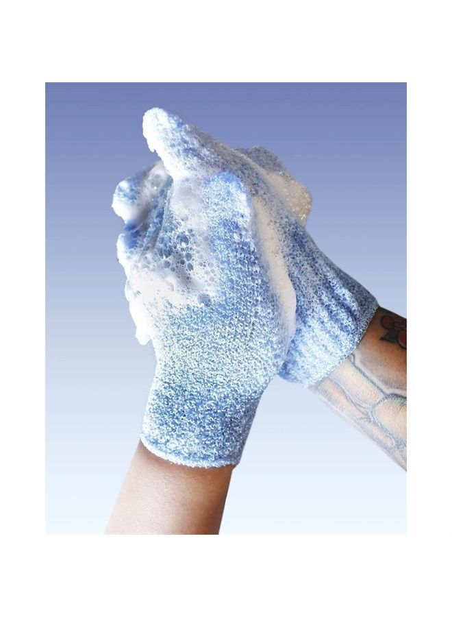 Juvale 4 Pairs Body Exfoliating Gloves for Shower, Bath Scrub Wash Mitt for Women, Men, Spa, Massage (Pink, Purple, Blue, Beige)  - Image 2