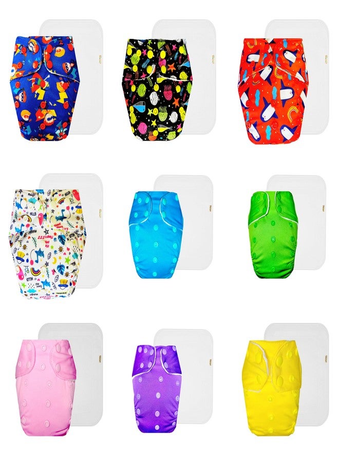 Dumbledo Premium Cloth Diaper with Cotton Insert (Pack of 9) | Dry Feel and Comfortable | Leakproof | Easy to Clean | Designed by Moms | 3 Months - 3 Years | Unisex Baby - Image 1