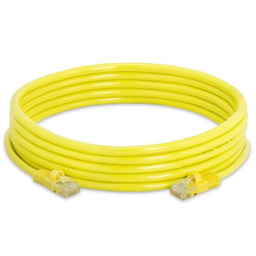 Cmple - Cat5e Ethernet Cable 15 ft, 350 MHz UTP Cat 5e Ethernet Patch Cord, 1Gbps Network LAN Cables, RJ45 Connectors, Compatible with Laptop, Modem, Router - Yellow - Image 2