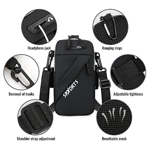 Optifit® Armband for Mobile Phone Running with Detachable Strap and Keychain, Waterproof Multi Mini Sling Bag, Reflective Phone Bag for iPhone 14, 13, Large capacity Arm Band for Within 7in 's Mobile - Image 3