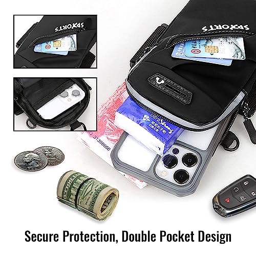 Optifit® Armband for Mobile Phone Running with Detachable Strap and Keychain, Waterproof Multi Mini Sling Bag, Reflective Phone Bag for iPhone 14, 13, Large capacity Arm Band for Within 7in 's Mobile - Image 4