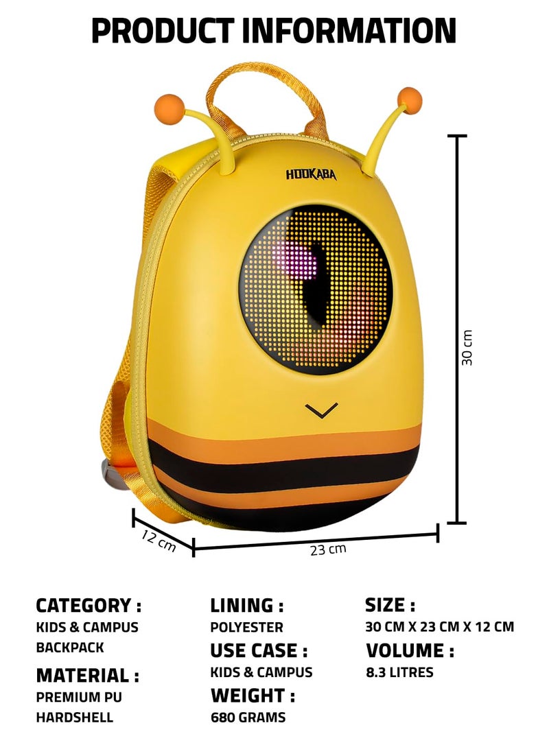 Hookaba Store Hookaba GlowBuddy LED Eyes Backpack | Kids Smart Bag With App Control, Programmable Screen & Water Resistant | For School, Picnic, Travel | Mini Digital Daypack For Girls & Boys - Image 5