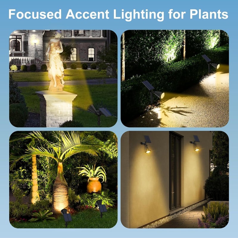 15W Outdoor Solar Spot Light, 9LED Waterproof Landscape Lighting Pack of 8 (Warm White) - Image 3