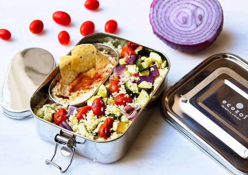 Ecozoi Stainless Steel Lunch Box Food Pack LEAK PROOF with BONUS POD and Locking Clips Sustainable Food Storage Container 1000 ml Capacity - Image 3