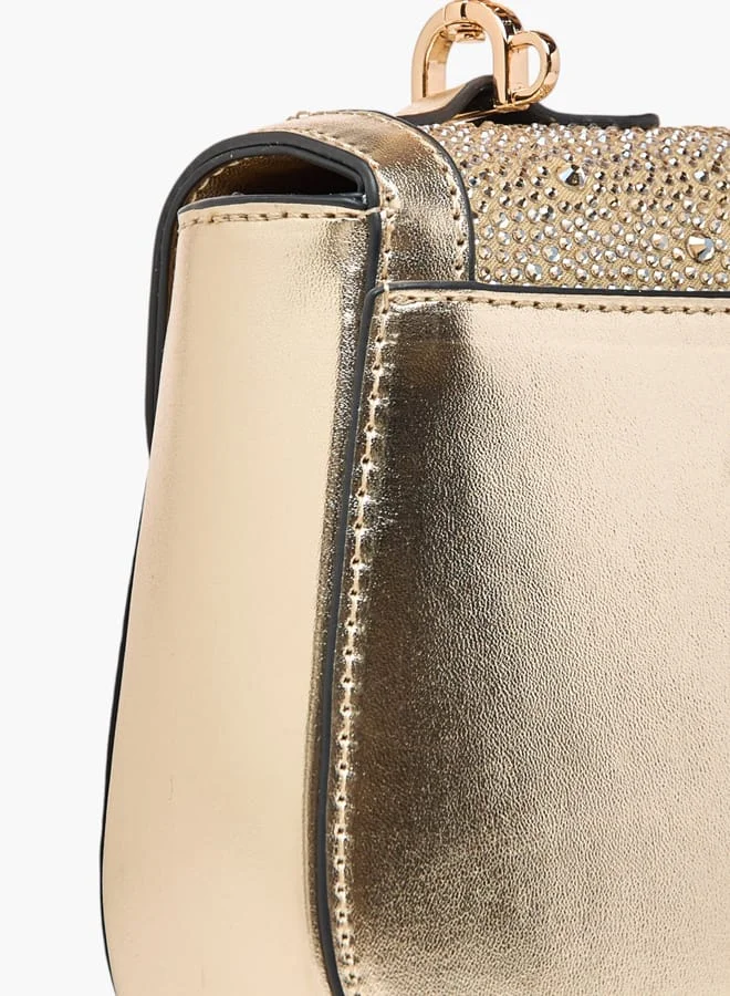 ELLE Women Embellished Satchel Bag with Top Handle and Adjustable Strap