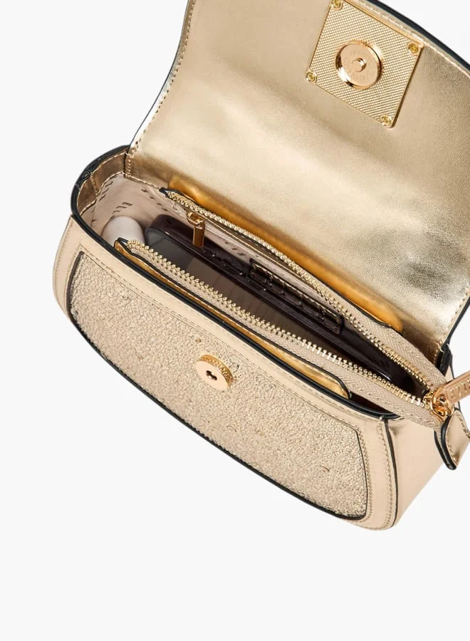 ELLE Women Embellished Satchel Bag with Top Handle and Adjustable Strap