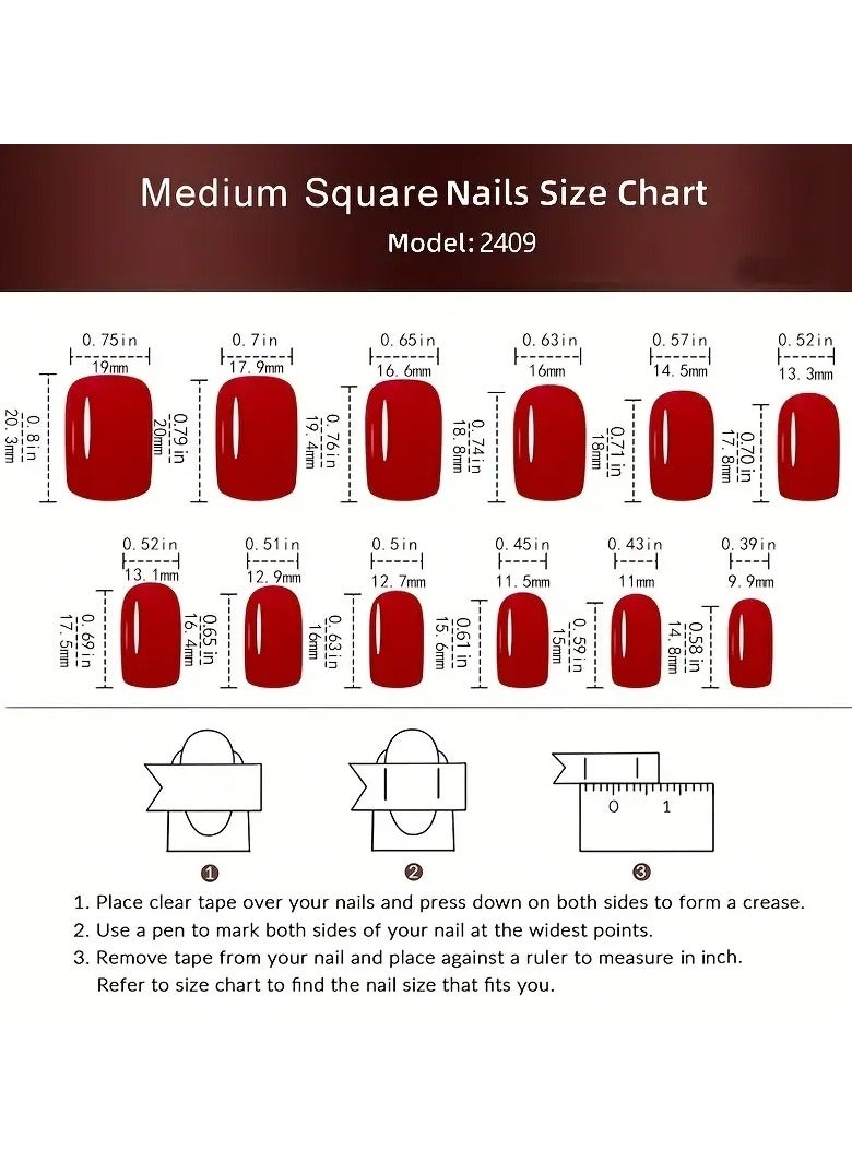 ORiTi 24pcs Glossy Pink Press On Nails with Rhinestone Accents and French White Edge Design - Full Coverage Nails for Women - Image 4