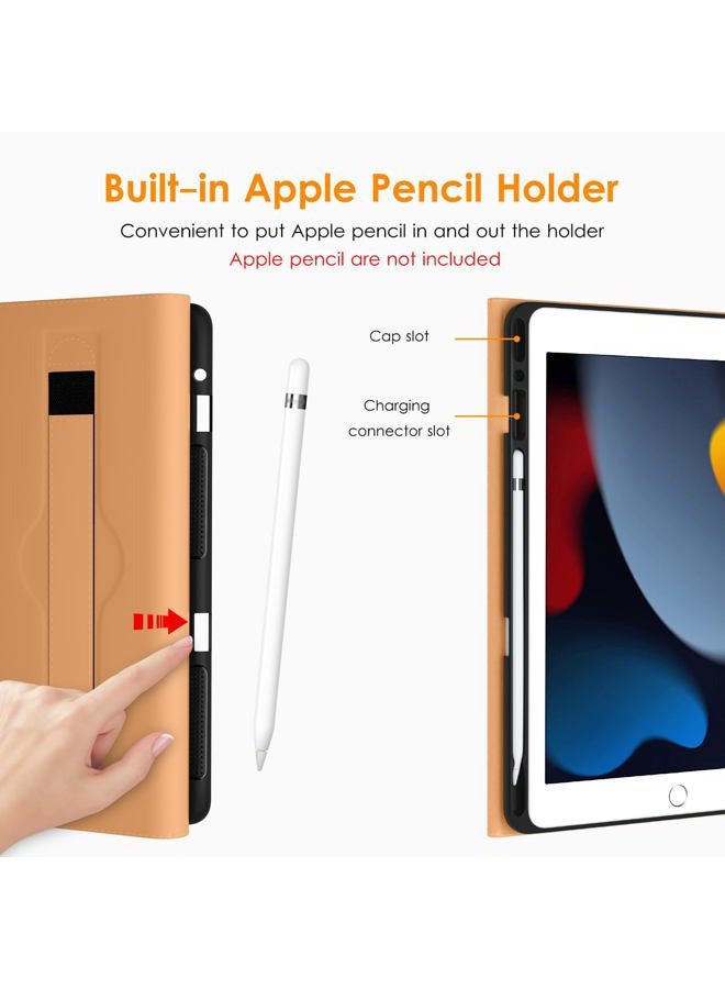 DTTO for iPad 9th/8th/7th Generation 10.2 Inch Case 2021/2020/2019, Premium Leather Business Folio Stand Cover with Apple Pencil Holder - Auto Wake/Sleep and Multiple Viewing Angles, Dark Brown - Image 4