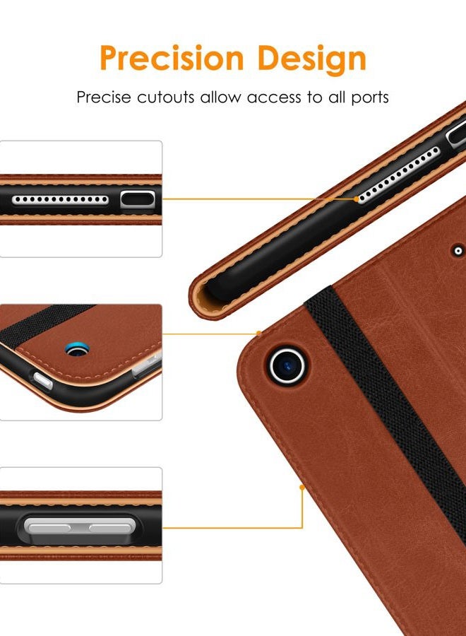 DTTO for iPad 9th/8th/7th Generation 10.2 Inch Case 2021/2020/2019, Premium Leather Business Folio Stand Cover with Apple Pencil Holder - Auto Wake/Sleep and Multiple Viewing Angles, Dark Brown - Image 5