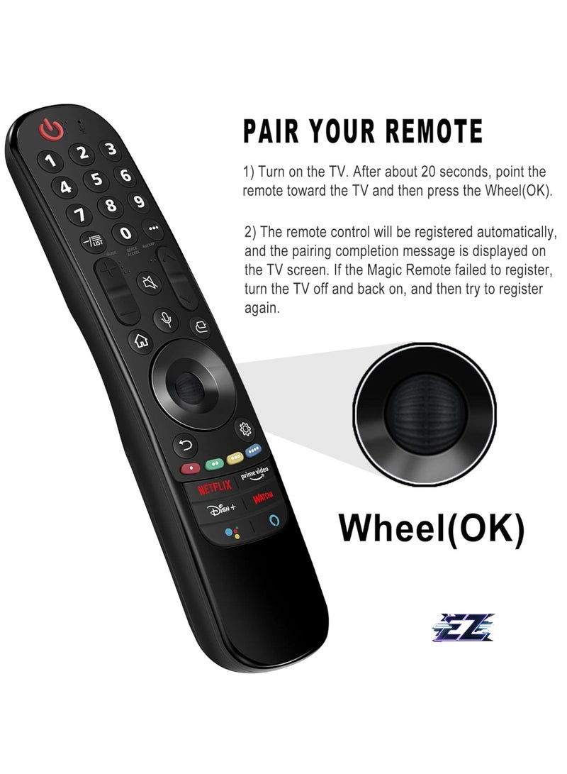 ELTRAZONE Replacement Magic Voice Remote Control ANMR21GC AN-MR21GC with Netflix Prime Video Disney+ Watcha Shortcut App Buttons Fits LG TV A1 C1 G1 90 99 UP8770 UP8000 UP8070 NanoCell 75 80 90 99 Series 4K with battery - Image 2