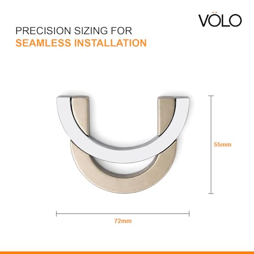 VOLO Satin Finish Cabinet Knobs - Drawer, Wardrobe, and Cupboard Pull Handles for Kitchen and Home (Kadi-53) (1, Satin) - Image 2