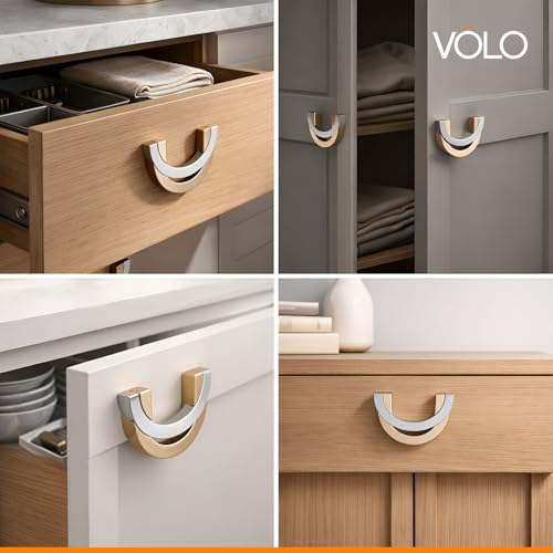 VOLO Satin Finish Cabinet Knobs - Drawer, Wardrobe, and Cupboard Pull Handles for Kitchen and Home (Kadi-53) (1, Satin) - Image 4