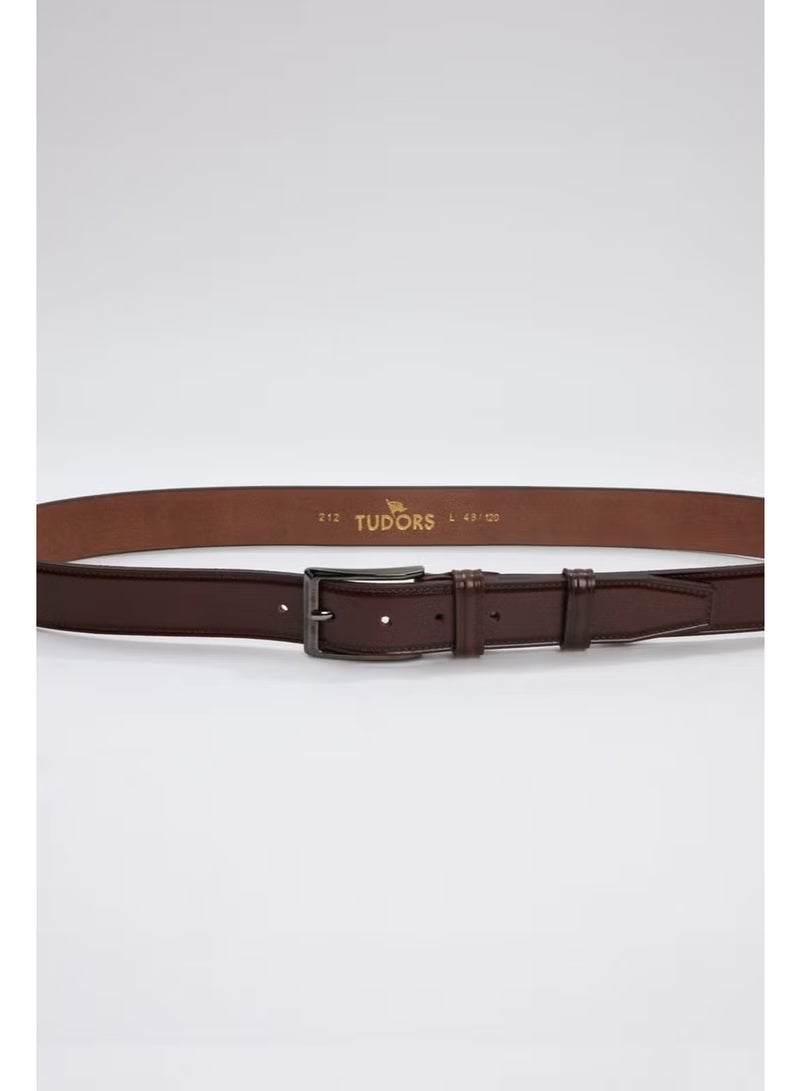 Tudors Men’s Leather 3.5 cm Classic Tan Belt - Image 2