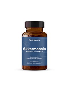 Akkermansia Probiotic with Prebiotic Fiber - Increases GLP-1 Production, Delayed Release, Third-Party Tested, 100M AFU Live Strain for Gut Health for Men & Women (30 Capsules, 1-Pack)