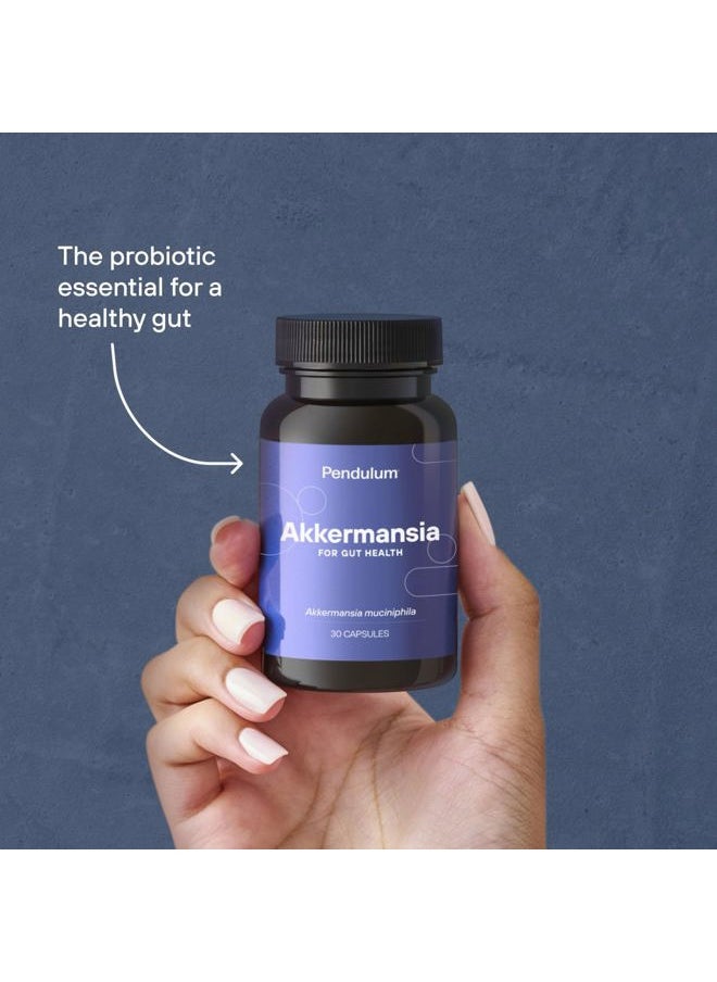 Pendulum - Akkermansia Probiotic with Prebiotic Fiber - Increases GLP-1 Production, Delayed Release, Third-Party Tested, 100M AFU Live Strain for Gut Health for Men & Women (30 Capsules, 1-Pack) - Image 1