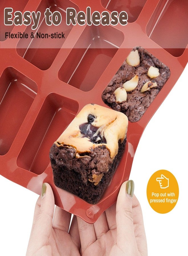 JOERSH 2 Pack Silicone Mini Loaf Pan, 12 Cavity Mini Bread Pan Nonstick Silicone Baking Molds for Brownie, Cornbread, Cheesecake & Cupcake - Image 5