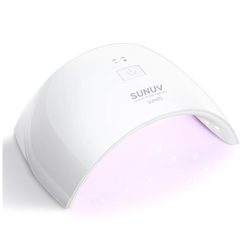 SUNUV LED UV Light for Nails UV Dryer for Gel Polish Nail Lamp with Sensor 2 Timers SUN9C White Gift for Women Girls