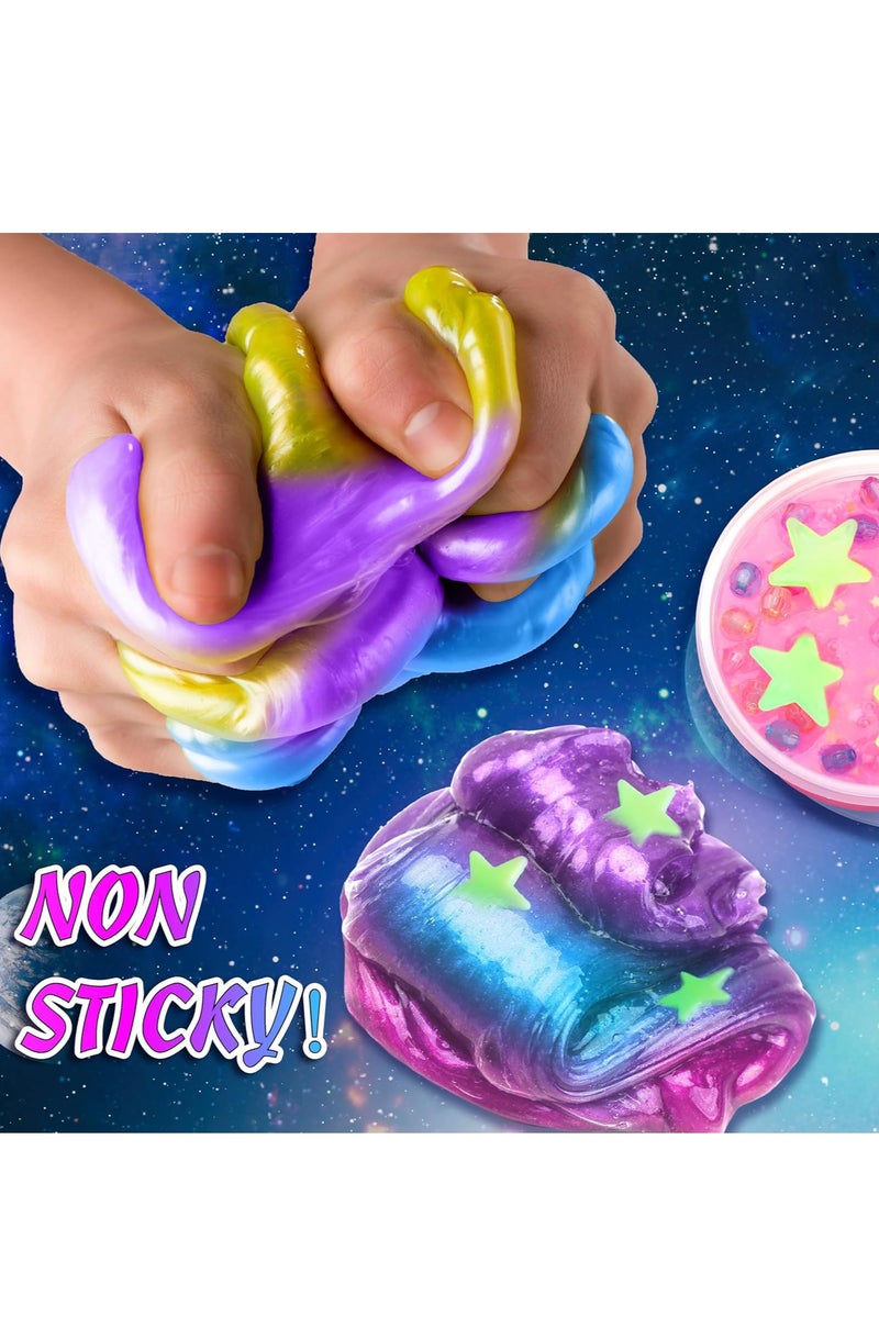 DIY Slime Kit for Kids,Fluffy Slime Making Kit Toys for Girls -Non-Sticky & Scented to Craft Butter Slime - Image 4