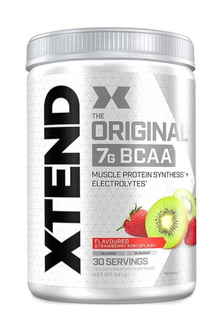 اسكتيند مسحوق إكستند BCAA 7 غ أثناء التمرين - خالٍ من السكر، إلكتروليتات، ودعم التعافي - 30 حصة - كيوي وفراولة