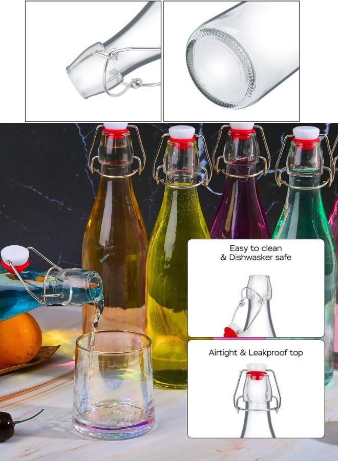 Chase Up 4 Pack Flip Top Glass Bottles with Airtight Stopper Lids 1 Liter/32oz – Clear Glass Brewing Bottle for Fermentation, Kombucha, Kefir,Oil, Water, Milk, Soda and Vinegar - Image 2