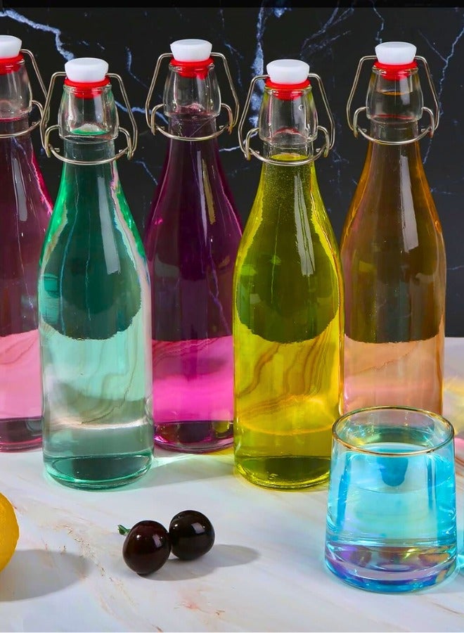 Chase Up 4 Pack Flip Top Glass Bottles with Airtight Stopper Lids 1 Liter/32oz – Clear Glass Brewing Bottle for Fermentation, Kombucha, Kefir,Oil, Water, Milk, Soda and Vinegar - Image 3