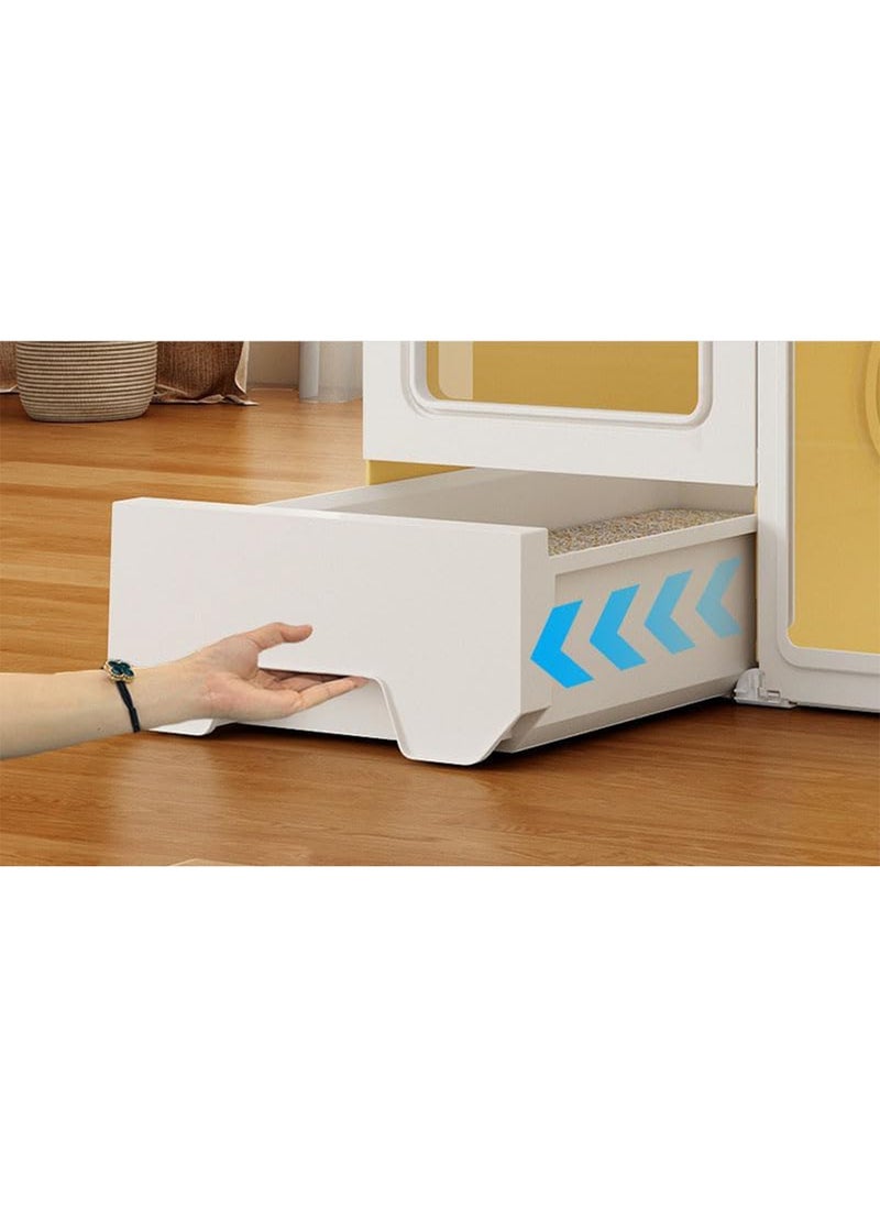LIMOS - Cat Cage Indoor with Enclosed Litter Box Made of PP and Resin DIY Cat Enclosures Transparent Design Easy to Clean Breathable - Image 1