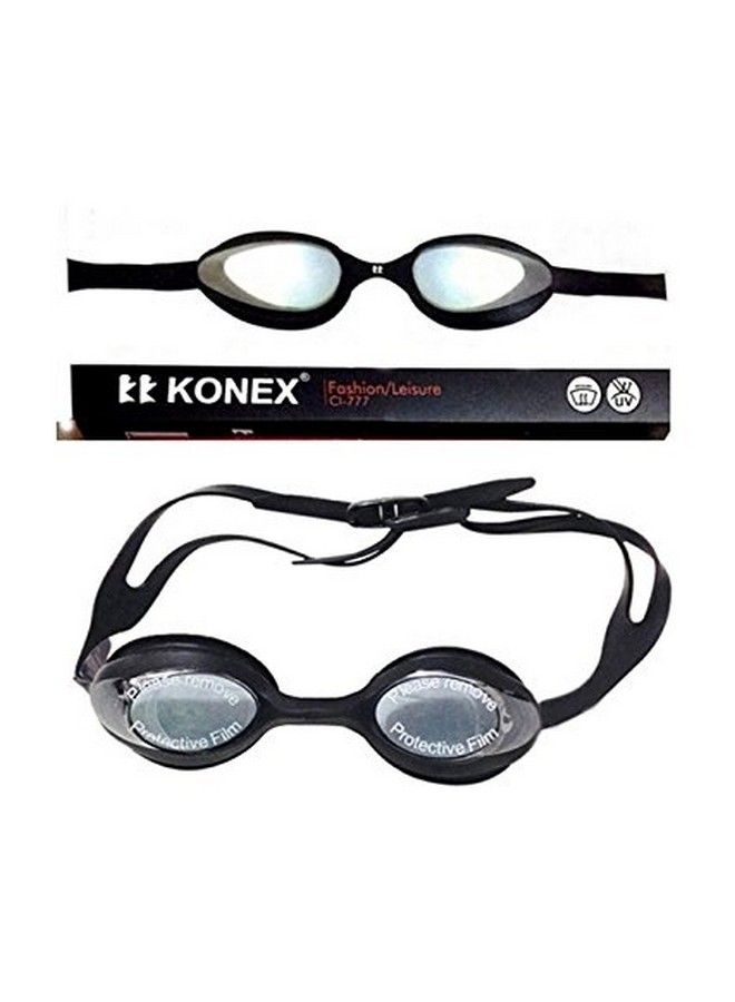 KONEX Ci777 Swimming Goggles With Double Strap Uv Shield And Anti Fog Feature For Teenagers;Adults (Black) - Image 3