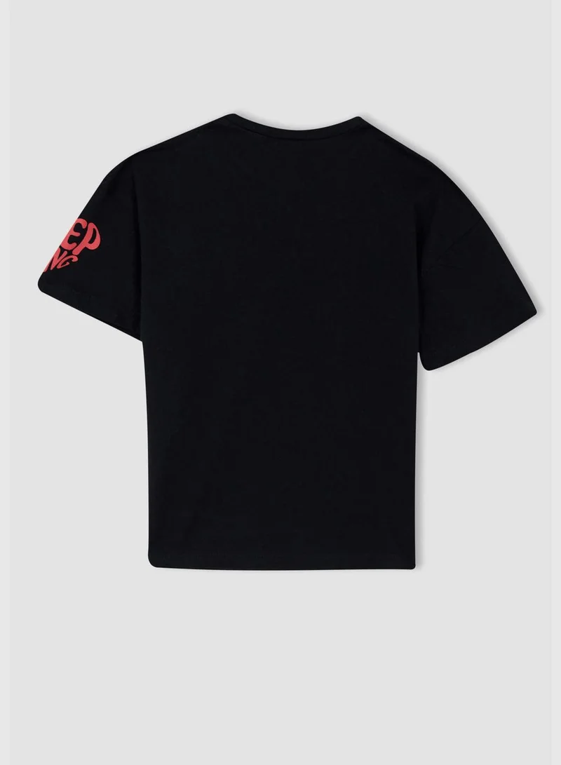 DeFacto Regular Fit Short Sleeve Slogan Print T-Shirt