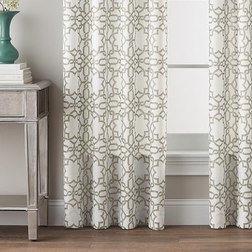 CHF Lotus Harmony Rod Pocket Curtain Panel, 63 Inch, Linen - Image 4