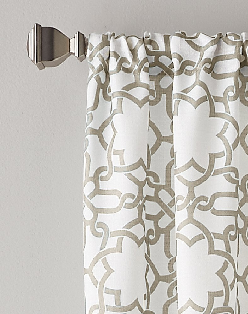 CHF Lotus Harmony Rod Pocket Curtain Panel, 63 Inch, Linen - Image 2