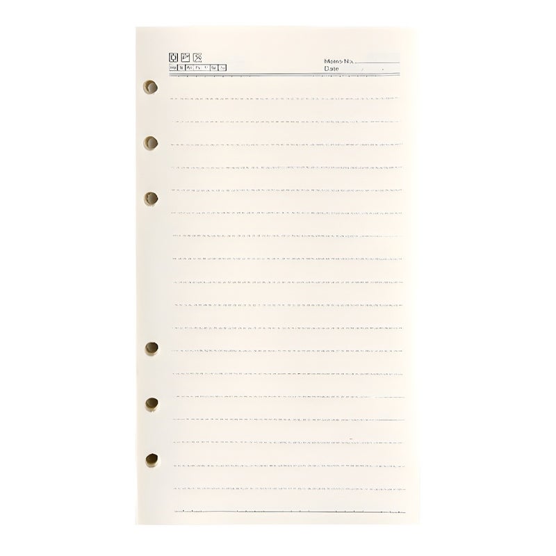A6 Loose-Leaf Paper Horizontal Line 6 Holes A6 Grid Blank Dot Matrix Student Loose-Leaf Book Inner Core Offset Paper A6 Core - Image 2