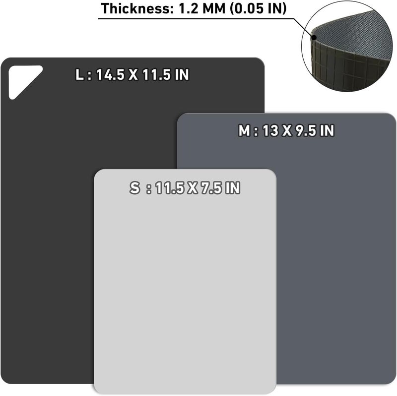 WK Plastic Cutting Boards for Kitchen, Flexible Cutting Board Mats, Non Slip Cutting Mat, BPA Free, Dishwasher Safe, Multi Sizes - Image 3