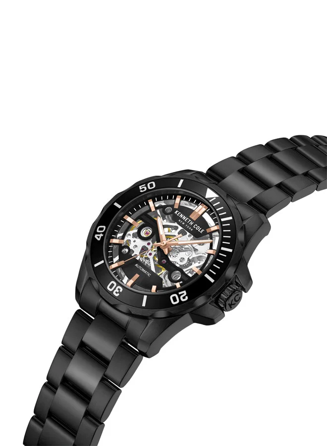 Kenneth Cole New York Men's 43mm Automatic Watch with Black Dial & Black Stainless Steel Bracelet