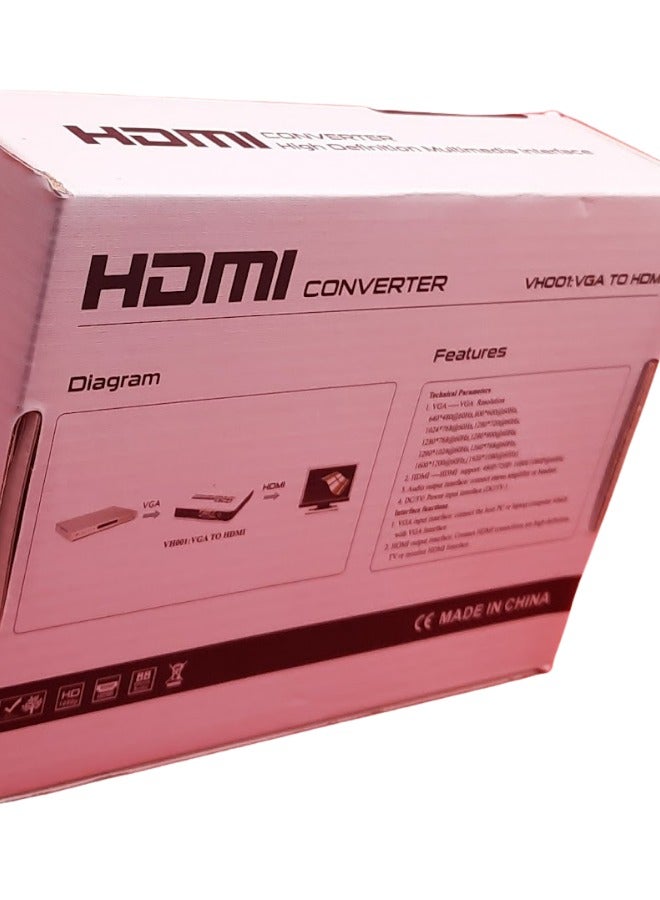محول فيديو فائق الدقة من VGA إلى HDMI بدقة 1080 | تحويل إشارة عالي الجودة | متوافق مع التوصيل والتشغيل - Image 2