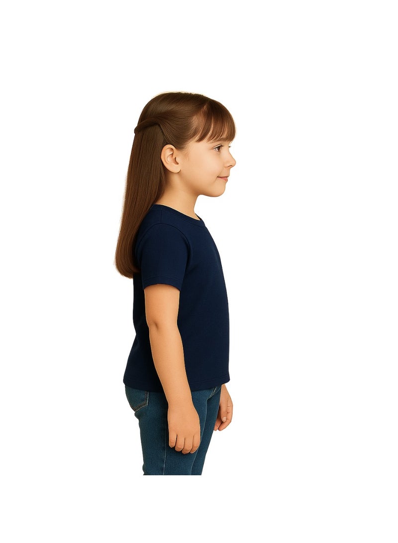 برينت شوب فور مي تي شيرت Printshop4me للأطفال برقبة دائرية للفتيات 170 جرامًا في المتر المربع من القطن الخالص الألوان الأساسية - Image 4