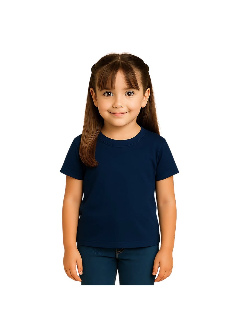 برينت شوب فور مي تي شيرت Printshop4me للأطفال برقبة دائرية للفتيات 170 جرامًا في المتر المربع من القطن الخالص الألوان الأساسية - Image 1