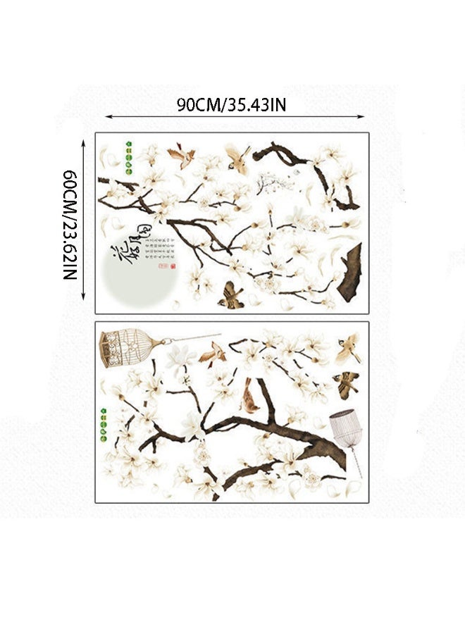 Anna Self-Adhesive Floral Wall Decals for Living Room Decoration - Waterproof and Removable Wall Art Stickers - Image 1