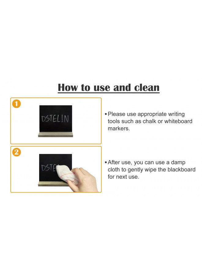 DSTELIN 5 X 6 Inch Mini Tabletop Chalkboard Signs with Vintage Style Wood Base Stands, Set of 3  - Image 3