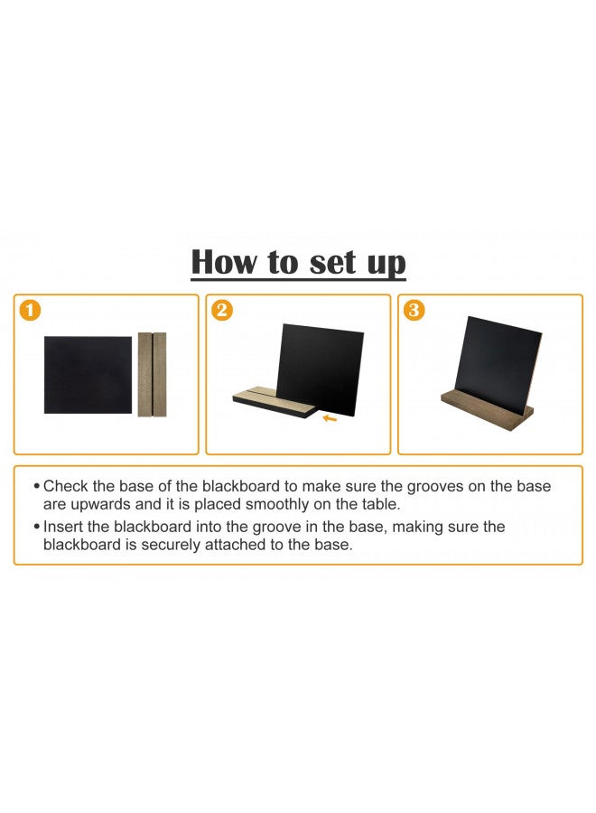 DSTELIN 5 X 6 Inch Mini Tabletop Chalkboard Signs with Vintage Style Wood Base Stands, Set of 3  - Image 2