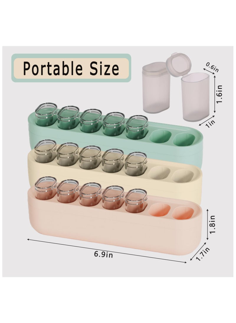 SYOSI 7-Day Weekly Pill Organizer with 7 Small Tubes for a Week - Compact Travel Pill Case for Daily Medication Management, Perfect as a Vitamin or Supplement Organizer, Travel Pill Container (Beige)  - Image 2